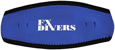 FX Divers Neo-Strap Neoprene and Velcro Mask with Strap Cover, Blue