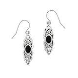 Sterling Silver Celtic Knot w  Onyx Center Earrings