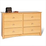 Maple Sonoma Condo 6 Drawer Dresser