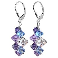 View ratings for SCER009 - Lavender Blue And Clear Swarovski Crystal .925 Silver Lever back 1.5" Long Dangle Earrings