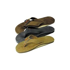 <b>Mens Premier Leather Single Layer Rainbow Sandals</b>