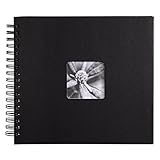Image de Hama Fotoalbum Fine Art, 50 schwarze Seiten (25 Blatt), Spiralalbum 28 x 24 cm, mit Ausschnitt für