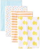 Gerber Unisex-Baby Newborn 4-Pack Flannel Burp Cloths