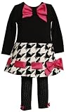 Bonnie Jean Girls 2-6X Houndstooth Print Legging Set