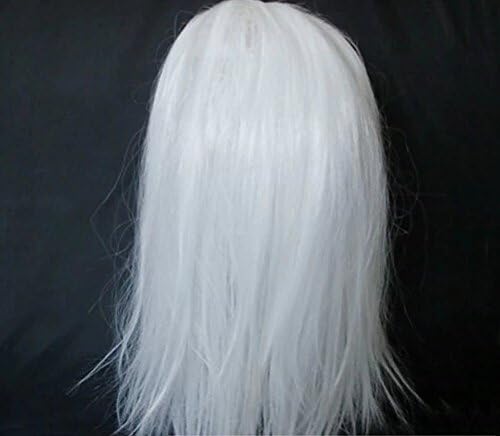 Halloween Festival Costume Red Horrible Mask Thrill Bride with White Hair Masquerade Animal Decorative Cosplay