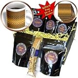 777images Designs Patterns Small gold entwined hearts and cross on a bright brass... by 3dRose