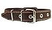 Genuine Leather Braided Studded Dog Collar, Brown 1.5