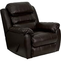 Flash Furniture MEN-DSC01037-BRN-GG Plush Brown Leather Rocker Recliner