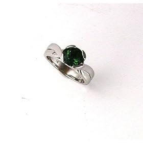 Tourmaline Ring 1.5k Green African Tourmaline on 14k white Gold Ring by