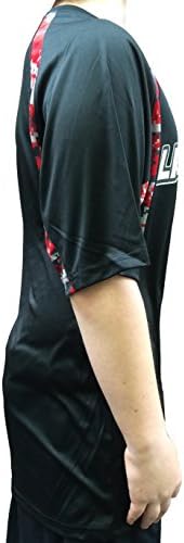 Lacrosse Hook Tshirt Digital Camo Shooter 100% polyester (Adult L, Black/Red)