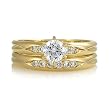 14K Yellow Gold Vermeil Cubic Zirconia CZ 2-pcs Matching Ring Set - Ideal Gift For Mother, For Her, Birthday, Anniversary, Bridal, Wedding, Engagement