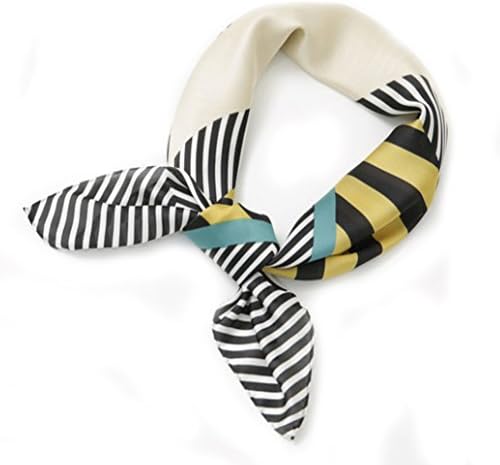 The Genie Line Square Scarf (Mustard Black )