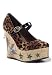 4.5 Inch Cork Wedge Pump Women'S Size Shoe With Tattoo Embroidery