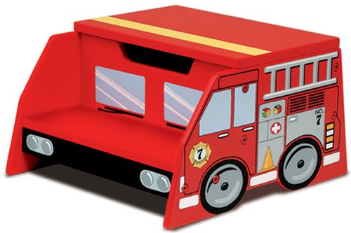 Kitchen: Fire Truck Step Stool Color. Red