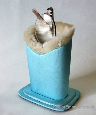 Plush Lined Eyeglass Holder Light Blue