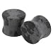 Pair of Snowflake Obsidian Double Flared Stone Plugs 10mm 00 Gauge
