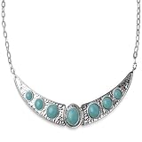 Kingman Turquoise Hammered 19 inch Necklace