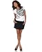 Pastry Dress, Lacey Printed Cap Sleeve T-Shirt White L