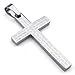 KONOV Stainless Steel Mens Lords Prayer Cross Pendant Necklace, Silver, 24 inch Chain