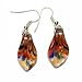Art Glass Fire Blown Hand Painted Earrings Layered in Sterling Silver, Shades of Amber