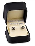 14K Gold 9-10mm Tahitian South Sea Cultured Pearl Stud Earrings - AAA Quality