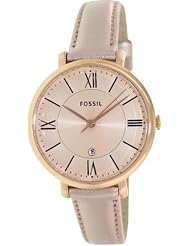 Fossil Jacqueline Three-Hand Leather Watch - Metallic Rose Es3438
