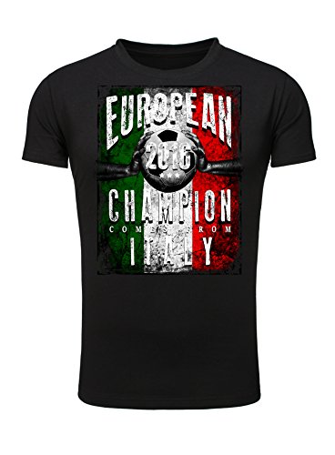 Legendary Items T-Shirt EUROPEAN CHAMPION 2016 Italien Printshirt Europameister EM Fußball schwarz L