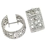 14k White Hinged 2.09 Ct Diamond Earrings