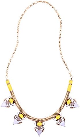 Fashion Statement Collar Necklace With Triangle Gemstones For Women