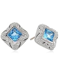 Judith Ripka "Estate" Ear Stone Blue Stud Earrings