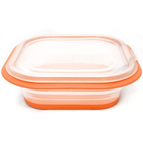 FoldTuk Orange 6 Cup Square Bakeware and Storage Container