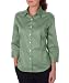 Van Heusen Ladies 3/4 Sleeve Dress Twill Shirt, Sage, Large