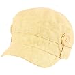 Summer Linen Military Castro Cadet Button Cap Hat Natural