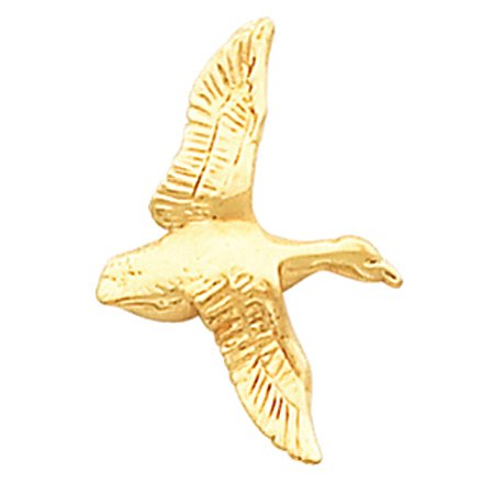14K Yellow Gold Duck In Flight Pendant 12 X 15mm New