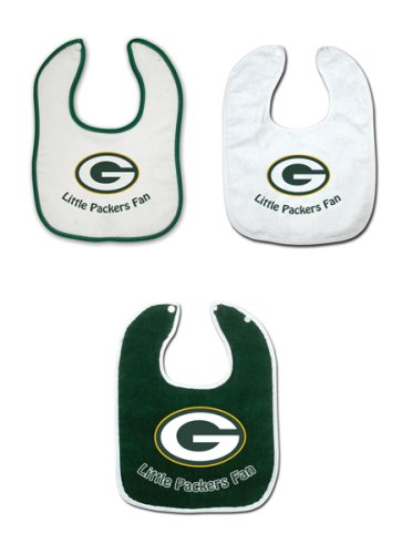 Green Bay Packers 3 Pack Snap Bib Set