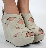 Ladies Wedge Shoes Womens Beige Wedges Platform Sandals with shoeFashionista Boutique Bag