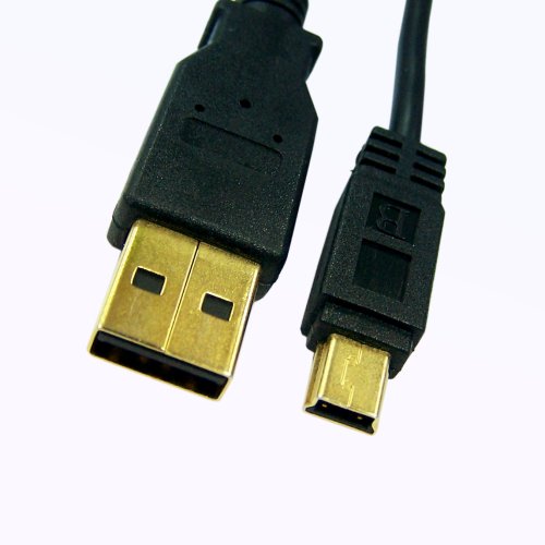 USB 2.0 A/Mini-B Cable 24k Gold-plated Connectors 3ft Black