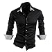 Zeagoo Men's Casual Slim fit Stylish Long Sleeve Dress Shirts