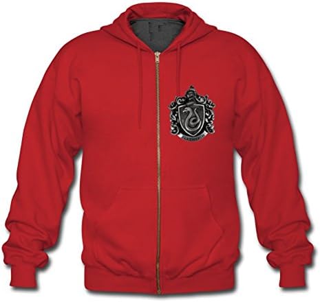 Harry Potter Slytherin Custom Men's Hoody Zip Hoodie Sweatshirt Red X-Large