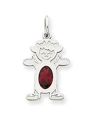 14K White Gold Girl 7x5 Oval Genuine Garnet-January Cyber Monday Special
