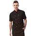 Chef coat black with red uniforms short sleeve chef jacket unisex Black US Size:XS (Tag:S)