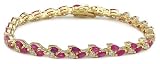 14k gold Plated Simulated Ruby CZ Bracelet
