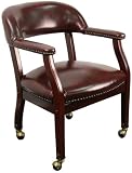 Oxblood Vinyl Luxurious Conference Chair with Casters