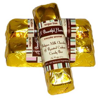 Sugar Free Belgian Milk Chocolate Roasted Cashew Candy Bars - 3pc by A Bountiful Harvest