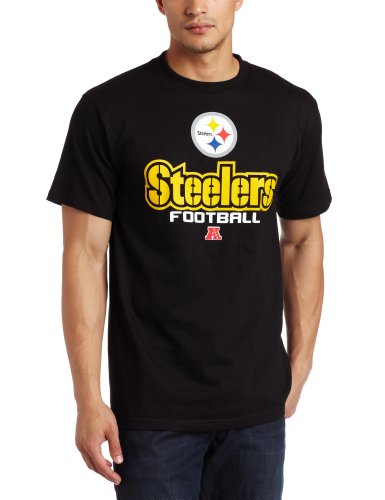 NFL Men's Pittsburgh Steelers Critical Victory V Short Sleeve Basic Tee (Black, Medium)