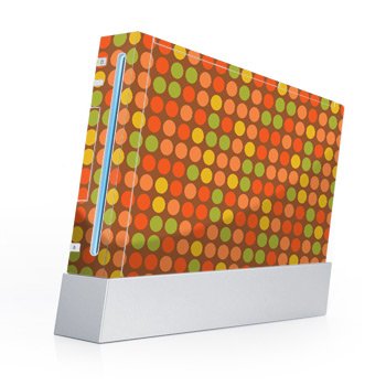 Nintendo Wii Skin and Matching controller skin Brown Dots