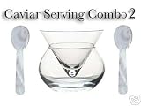 Caviar Serving Package with 2 pearl spoons ~ Elegant !!