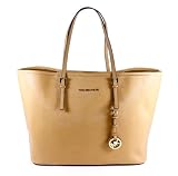 Michael Kors Jet Set Medium Travel Tote Logo PVC Tan