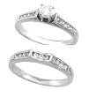 14K White Gold Diamond Wedding Set - 0.60 Ct.