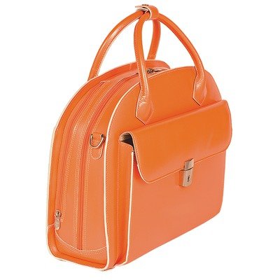Discount MCKLEIN GLEN ELLYN 94360 Orange Leather Detachable-Wheeled Women's Case Bag